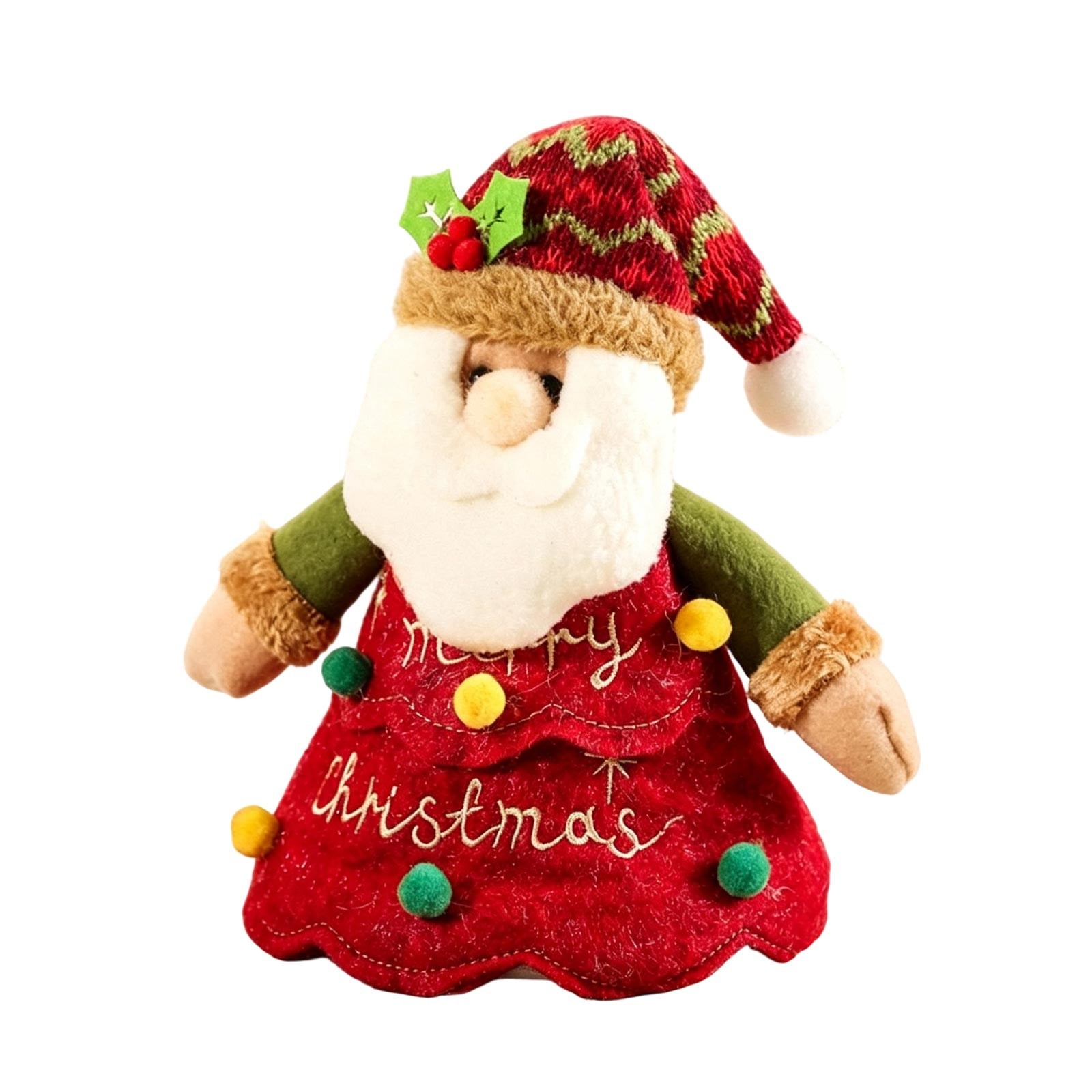 Santa Christmas Treat Bags 3-Pack Fabric Gift Pouches with Bottom Zipper for Candy Cards and Small Gifts