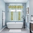 thumbnail image 3 of Aqua Stripes Lemon Kitchen Curtains Sets for Windows 36 Inch Length, Spring Botanical Plant Vertical Line Rod Pocket Window Treatments Tier Curtains and Valances Set for Bedroom/Bathroom, 3 of 8