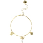 Celebrity Pink Women's Beaded Charm Bracelet with Bow Accent