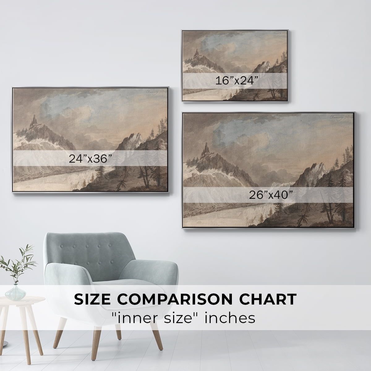 Vintage Landscape-CCCLXXIX By Wexford Home Framed in Silver Wood Gallery Wrapped Canvas 17 in. x 25 in.