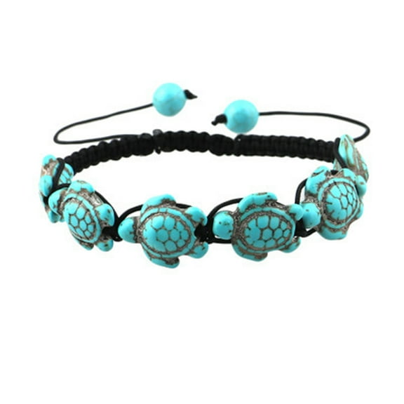 xiangDd Bohemian Style Jewelry Turtle Fish Bear Turquoise Pendant Bracelet Beaded Bangle