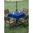 thumbnail image 3 of Outdoor Tablecloth with Umbrella Hole and Zipper, Winter Navy Blue Square Table Cloth 54x54 Inch Waterproof Tablecloth, Christmas Xmas Modern Minimalist Words Art Picnic Table Cover for Patio Camping, 3 of 7