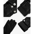 thumbnail image 3 of Mens Sheepskin Leather Motorcycle Gloves Touchscreen Adjustable Knit Cuff Warm Winter Allen Riding Glove Black (S), 3 of 5