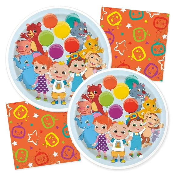 CoComelon Plates and Napkins Set for 16 Guests
