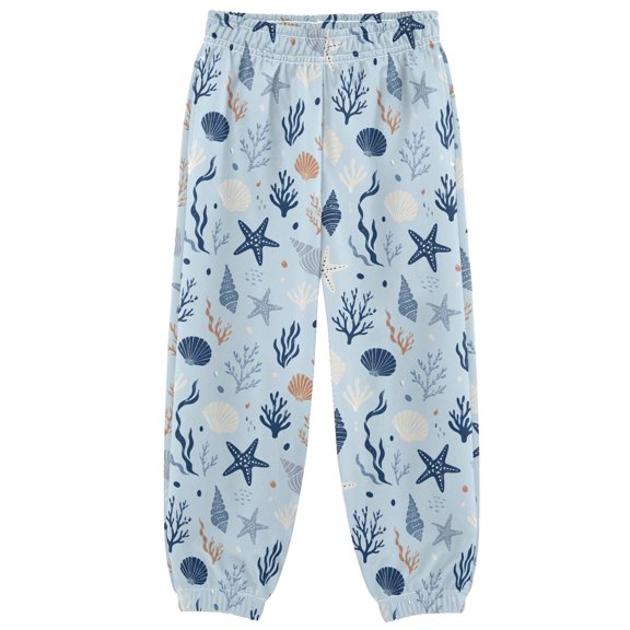 Shell and Coral Boys Pants Kids Casual Sweatpants Joggers Toddler Sports Pants 3-10 Years