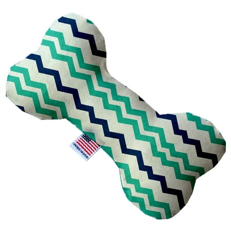 - Aquatic Chevron 6 Inch Canvas Bone Dog Toy