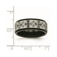 thumbnail image 6 of Stainless Steel Brushed/Polished Black IP Laser Etched Crosses 8mm Band, 6 of 7