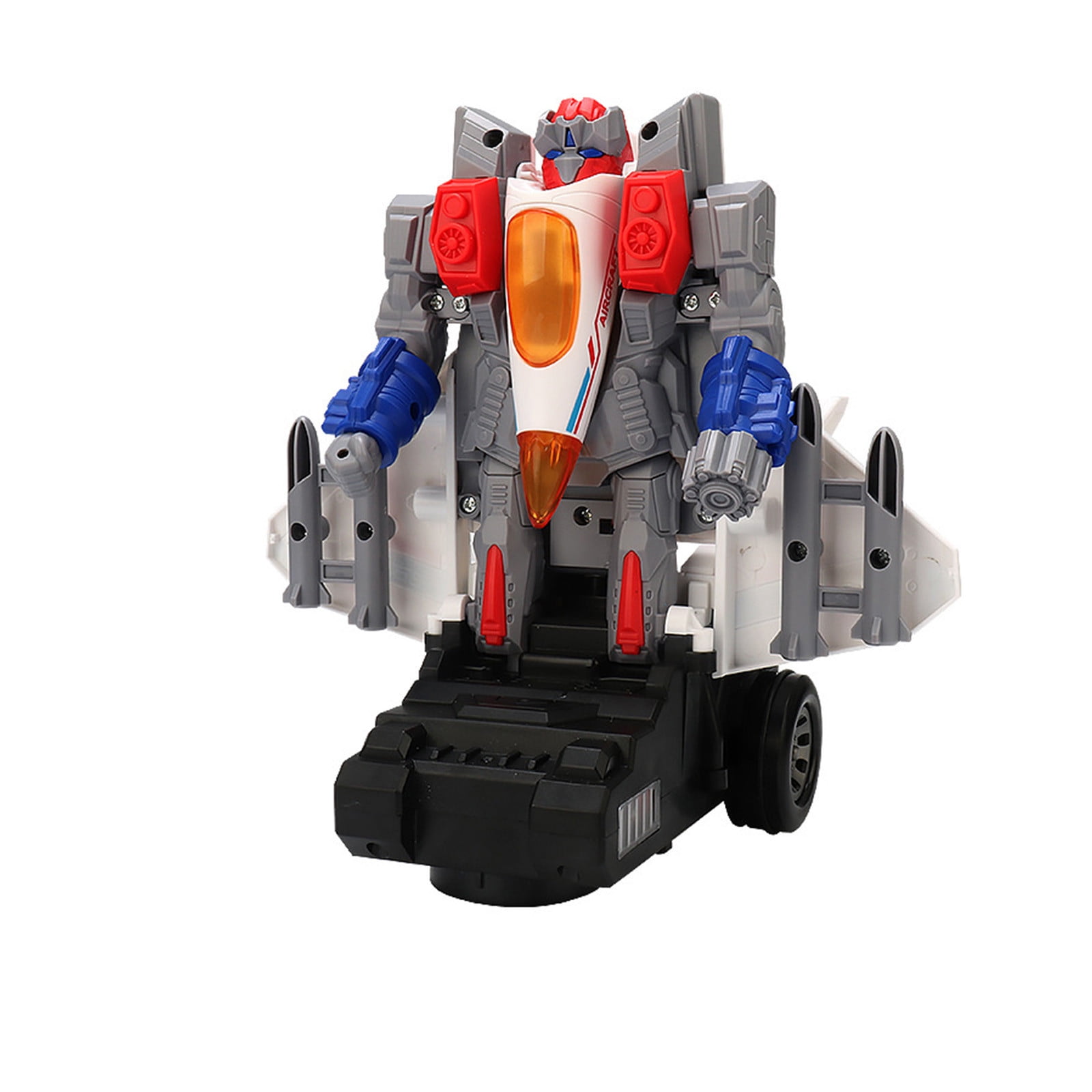 Apmemiss Clearance Transforming Robot Toys - Airplane Toys for 1-3, 2 in 1 Automatic Deformation Car with LED Light and Music, Birthday Gifts Electric Plane Toys for 3 4 5 Year Old