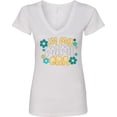 thumbnail image 3 of Inktastic In My Mimi Era Retro with Flowers Women's V-Neck T-Shirt, 3 of 5