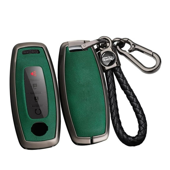 PU Leather 3/4/5 Button Key Fob Cover Fit for Nissan Rogue 2024 2023 Pathfinder X-trail Ariya 8 Gen th New Teana Keyless with Keychain