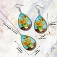 thumbnail image 3 of WIRESTER Stainless Steel Sunflowers Blue By Van Gogh Teardrop-Shaped Earring Necklace Jewelry Set for Women Valentines Day Gifts, 3 of 6