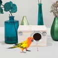 thumbnail image 3 of Caja nido para pájaros con percha, jaula de madera para pájaros, casa nido para cacatúas, agapornis, periquitos, pinzones y loros, 3 of 8