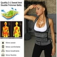 thumbnail image 4 of Vaslanda Sauna Waist Trimmer Vest with Adjustable Double Straps, Women Workout Compression Waist Trainer Sauna Suit Sweat Vest, Weight Loss Neoprene Snug Fit Tank Top, 4 of 6