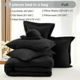 thumbnail image 4 of 7 Pieces Full Comforter Set, Soft Bed in a Bag Full Size, All Season Bedding Set with Comforter, Flat Sheet, Fitted Sheet, Pillowcases & Shams, Black, 4 of 15