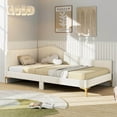 thumbnail image 4 of Costway Twin Size Upholstered Daybed Rivet-Tufted Platform Bed with Metal Legs, 4 of 10