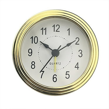 YIGSECU Snooze Alarm Clock Mechanism Insert 3Inch Diameter Gold Trim Arabic Numberals Round Watch Insert for Clock Enthusiasts