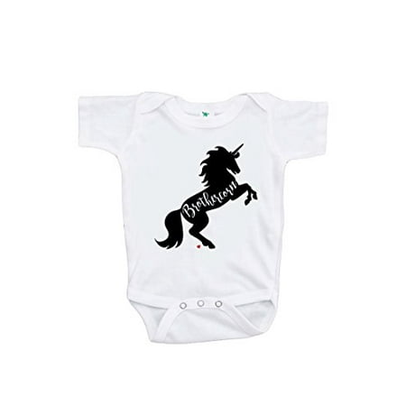 

7 ate 9 Apparel Boys Brother Unicorn Onepiece White