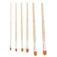 thumbnail image 1 of Juego de pinceles para pintura Pinceles para pintura al óleo Pinceles para pintura de pelo de nailonal óleo nailon acrílica 6 uds. Juego de pinceles para pintura al óleo pelo de nailon mango de madera, 1 of 8