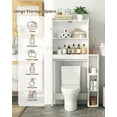 thumbnail image 3 of Over The Toilets Storage Cabinets Space Saver Toilet Bathroom Cabinet with Adjustable Feet Pad,white, 3 of 9