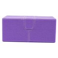 thumbnail image 3 of 3 en 1 caja de cubierta de comercial para almacenamiento de 200 s 7,95x4,53x3,54 pulgadas Premium profesional multifunción protección de costura hecha a mano Púrpura Hugo Estuche de baraja de cartas coleccionables, 3 of 5