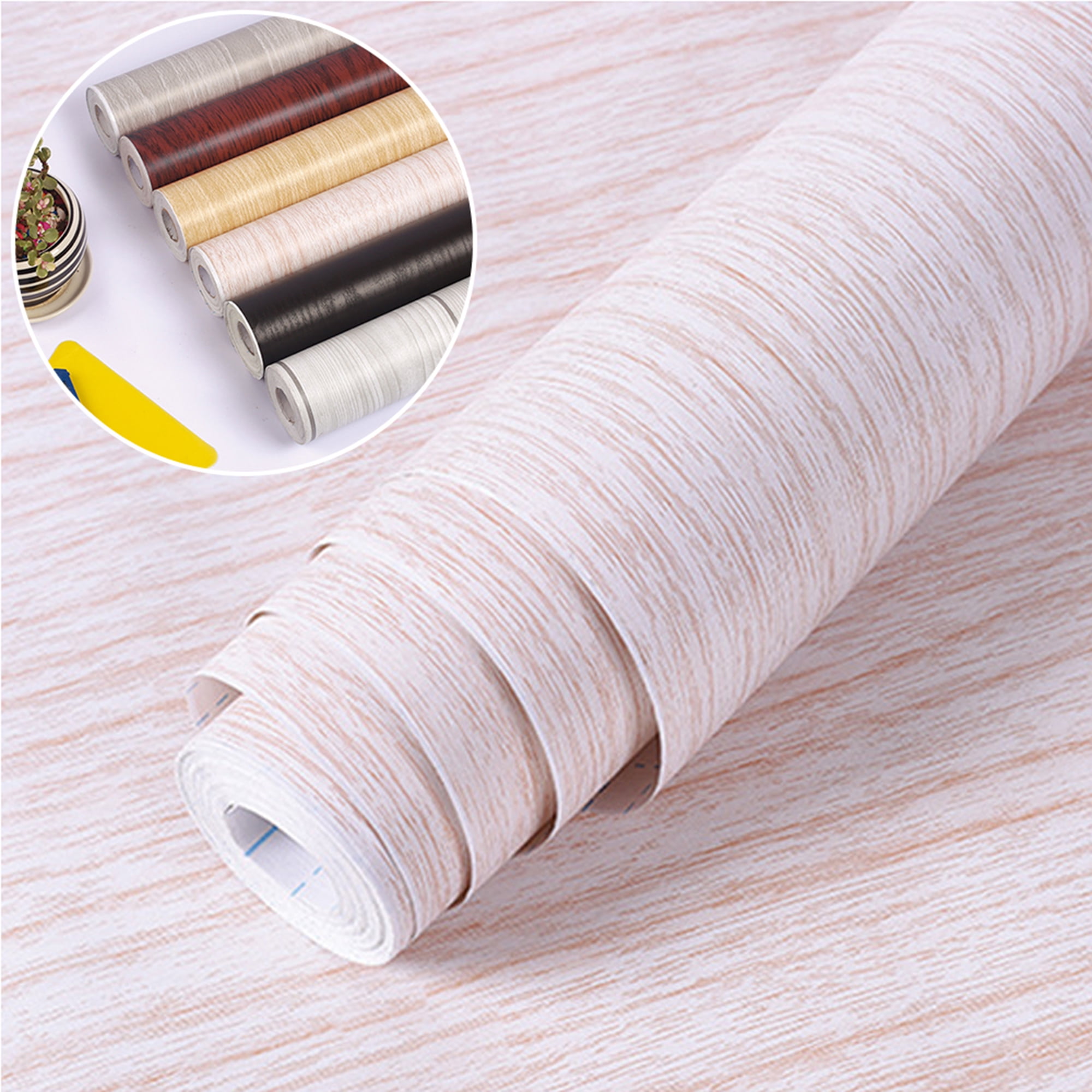 Self Adhesive Wood Wallpaper Waterproof Contact Paper Stick and Peel Vinyl Decor 