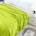 thumbnail image 3 of PiccoCasa Flannel Fleece Blanket Soft Warm Wide Hemmed Green Yellow King, 3 of 8