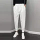 thumbnail image 5 of Pantalones de verano rectos trenzados para hombre, pantalones de traje ajustados negros para hombre, pantalones casuales finos, nuevos en pantalones de sastrería, moda elegante de lujo, 5 of 5