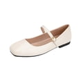 thumbnail image 2 of longantii Mary Jane Shoes Women Slip on Dressy Ballerina Flats 2026 New Comfy Non-Slip Flats for Formal School Walking White, 2 of 8