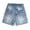 Blue-2758, variant on KIDSCOOL SPACE Big Girls Boys Denim Shorts,Elastic Waistband Inside Cargo Jean Summer Half Pants, Light Blue, 13-14 Years
