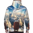 thumbnail image 7 of Sikiie Sunset Airplane Travel View Men's Hoodie, Essentials Hoodie, Sweatshirt, Pullover Hooded Sweatshirt for Men-Small, 7 of 7