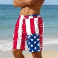 thumbnail image 4 of Goodtrade8 Summer Shorts for Men Vacation Elastic Waist Swimwear Board Shorts July 4th Pockets American Flag Independence Day Mens Swimming Trunks,Size: XL, 4 of 6