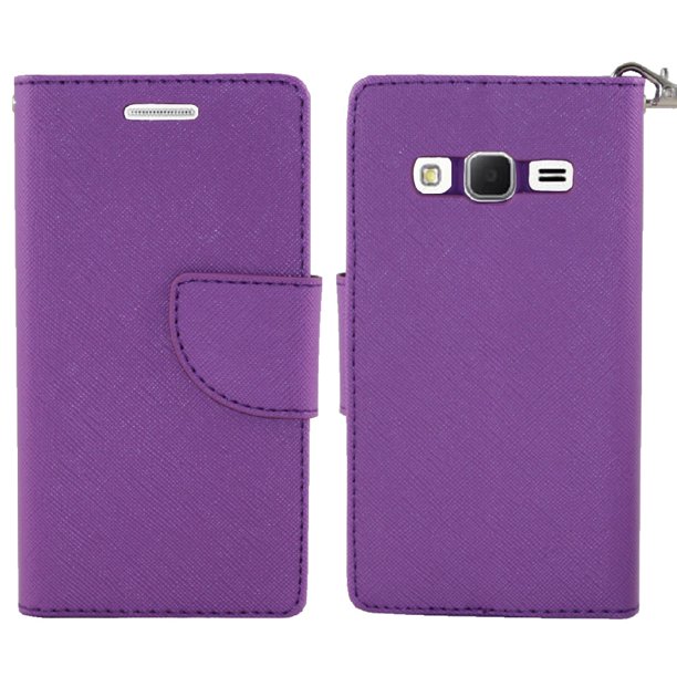 Samsung Galaxy Prevail Lte Case Soga Pu Leather Magnetic Flip Wallet Case For Samsung Galaxy Prevail Lte Core Prime G360 Boost Mobile Purple Walmart Com