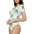 thumbnail image 2 of Haiem Cartoon Sea Turtle Women's Crew Neck Short Sleeve Bodysuit Tops Stretchy Slim Basic-X-Large, 2 of 9