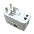 thumbnail image 1 of Adaptador de enchufe de viaje universal Dual-USB 110V-250V 1200W Convertidor de enchufe (Blanco), 1 of 2