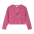 thumbnail image 6 of DHFJKG Girls Long Sleeve Crop Top Hallow Out Backless Loose Fit T Shirts With Thumb Hole Kids Workout Clothes 4-14Y Trendy Tops, 6 of 9