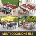 thumbnail image 5 of Red Christmas Table Cloths for 8 Foot Rectangle Tables, Snowman Truck Xmas Tree Ball Snowflake Winter Patio Waterproof Elastic Fitted Tablecloths, Washable Rectangular Table Cover for Camping, 5 of 8