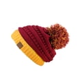 thumbnail image 2 of C.C Unisex College High School Team Color Two Tone Pom Pom Knit Beanie Hat, 2 of 2