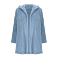 thumbnail image 5 of Jalioing Women's Fuzzy Cardigan Fall Winter Long Sleeve Hooded Fleece Coat Thermal Open Front Cardigan Outerwear, 5 of 9