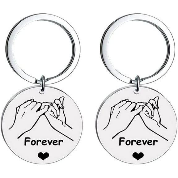 2 Pcs Pinky Promise Keychain Gifts for Couples Best Friends Forever Gifts Key Chain for Boyfriend Girlfriend Anniversary Birthday Gifts for Husband Wife