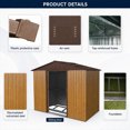 thumbnail image 5 of CarButler 8x4ft Metal Outdoor Storage Shed with Lockable Sliding Doors for Garden Backyard Patio Lawn Coffee, 5 of 7