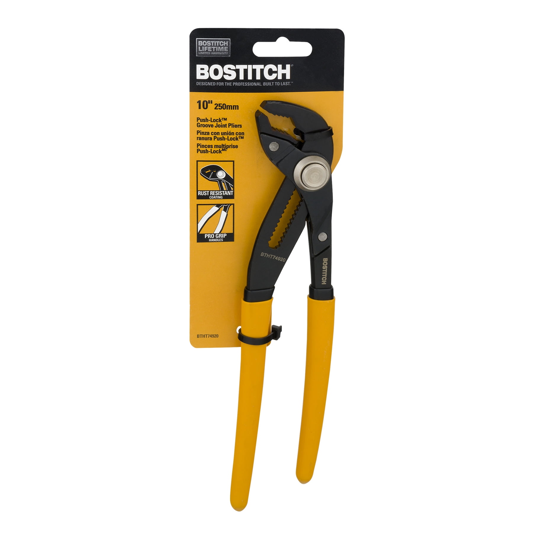 BOSTITCH BTHT74920 10Inch PushLock Groove Joint Pliers