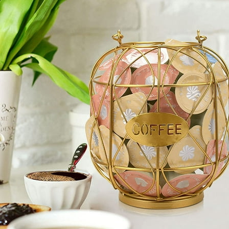 DRAFIDEEP Coffee Holder Stands Capsule Rack Home Office Golden 1Set