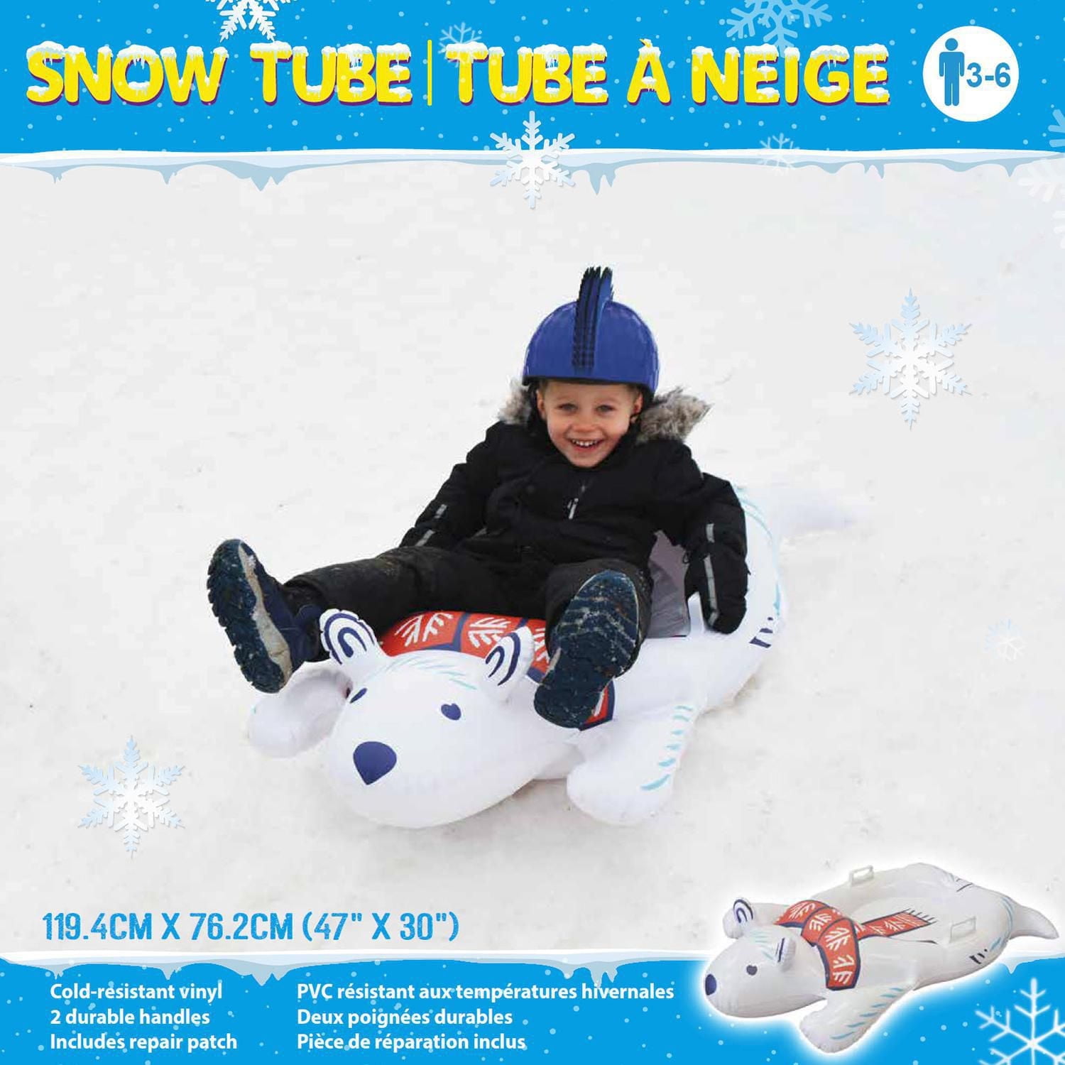 Tube à neige gonflable, ours polaire