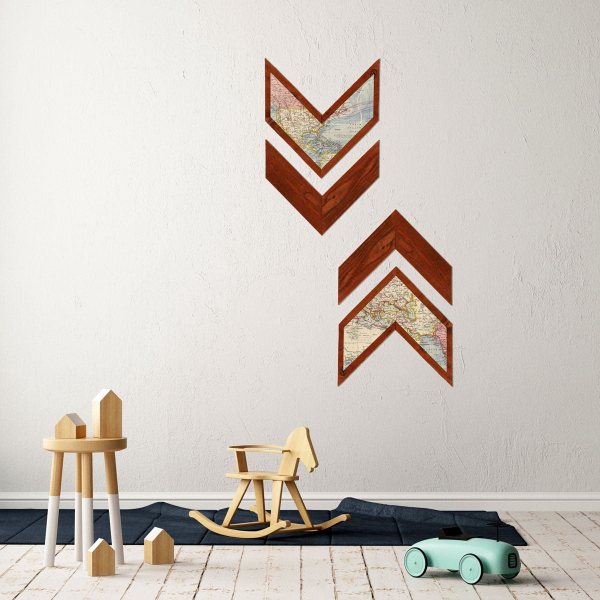 Ekena Millwork 14 3/4"W x 14"H x 3/4"D Vintage Farmhouse 5 1/2" Chevron, Barnwood Decor Collection, Salvaged Red