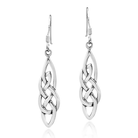 Aeravida Elegant Celtic Knot .925 Sterling Silver Dangle Earrings | Delicate Sterling Silver Dangle Earrings | Earrings for Women | Celtic Knot Dangle Earring | Casual Dangle Earring | Gift for Women | Walmart (US)