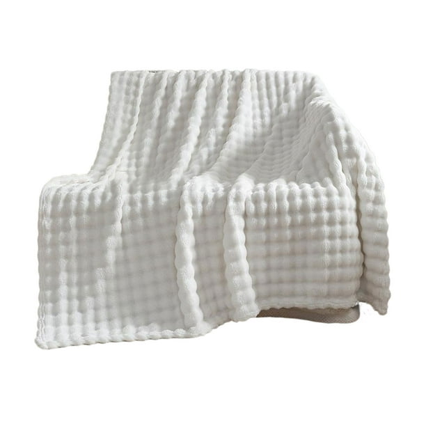 Manta blanca Wosthever de franela suave 100 x 150 cm