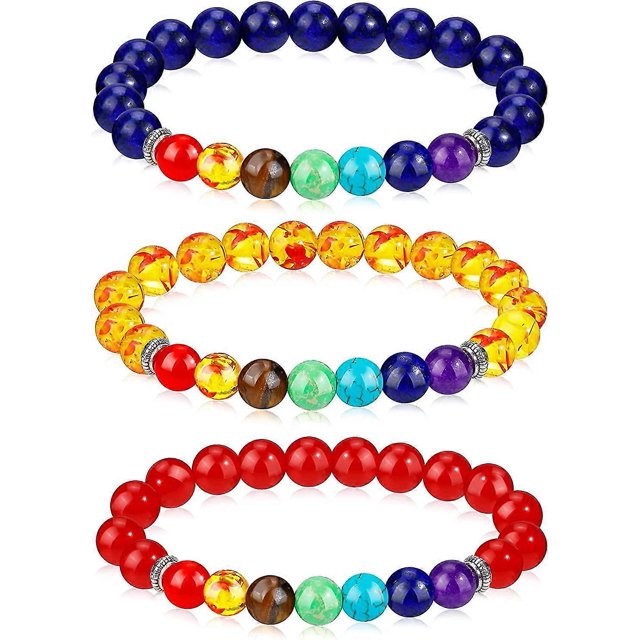 Pulseras de chakras de 3 a 12 piezas Yuxing para mujer piedras curativas cristales 8 mm