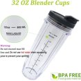 thumbnail image 4 of Replacement 32oz Nutri Ninja Blender Cup with Sip & Seal Lid For BL450 BL454 Bl455 BL456 BL480 BL481 BL482 BL490 BL640 BL642 BL682 SS101 SS401 SS351 Nutri Ninja Auto IQ Series Blenders, 2-Pack, 4 of 6