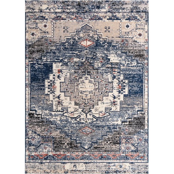 Tucson Collection Rug 10X14 Blue Low Rug Perfect For Living