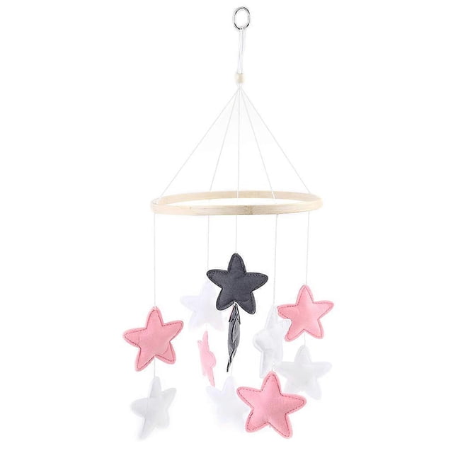 Baby Crib Felt Stars Musical Mobile Rattle Infant Cot Wind Chime Bed Bell Toys Kids Room Hanging Decoration